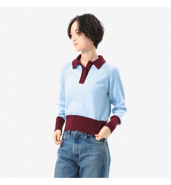 BEAMSBOY「カラーブロック ニット ポロ」|ニット・セーター|