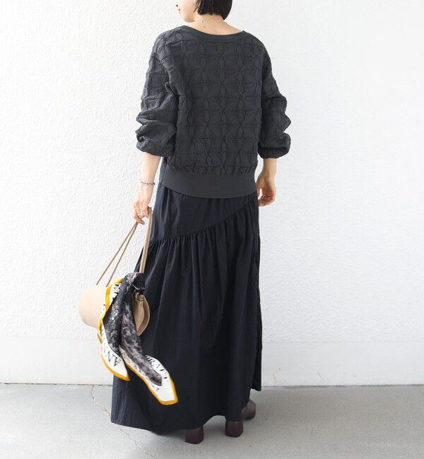 SHIPS for women「《追加予約》【WEB限定】〈洗濯機可能〉2WAY フラワー ジャカード ハーフ ジップ プルオーバー」|ニット・セーター|
