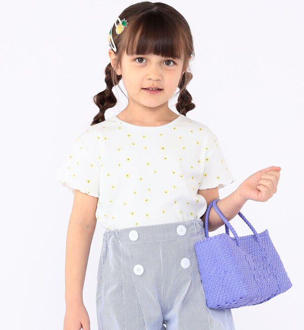 SHIPS KIDS「SHIPS KIDS:100～130cm / フラワー テキスタイル 半袖 TEE」|Tシャツ・カットソー|