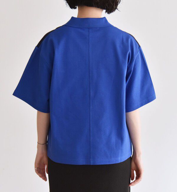 quaranciel「quaranciel:〈洗濯機可能〉カノコ スキッパー デザイン ワイド ポロシャツ」|Tシャツ・カットソー|