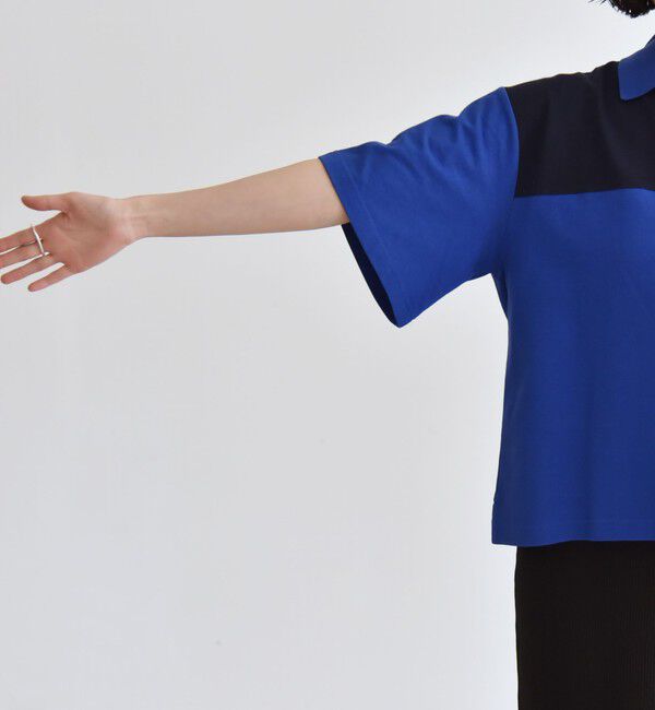 quaranciel「quaranciel:〈洗濯機可能〉カノコ スキッパー デザイン ワイド ポロシャツ」|Tシャツ・カットソー|