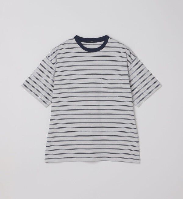 SHIPS「SHIPS: マイクロ ボーダー ショートスリーブ Tシャツ」|Tシャツ・カットソー|ネイビー