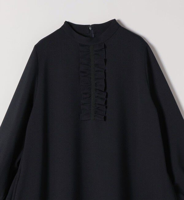 SHIPS any「〈洗濯機可能〉ダブルクロス フリル パフ スリーブ ワンピース［NAVY BLUE］」|ワンピース|