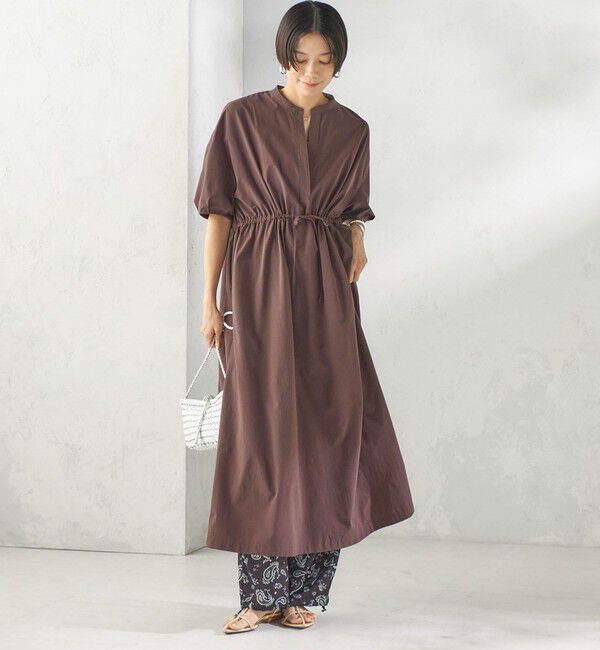 SHIPS for women「〈接触冷感 / 撥水加工〉TEXBRID(R) タフタ ウエスト 切替 ワンピース」|ワンピース|