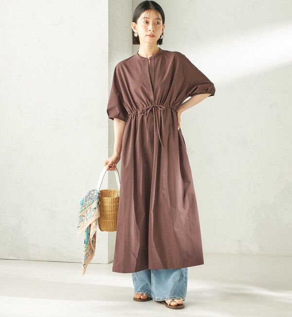 SHIPS for women「〈接触冷感 / 撥水加工〉TEXBRID(R) タフタ ウエスト 切替 ワンピース」|ワンピース|