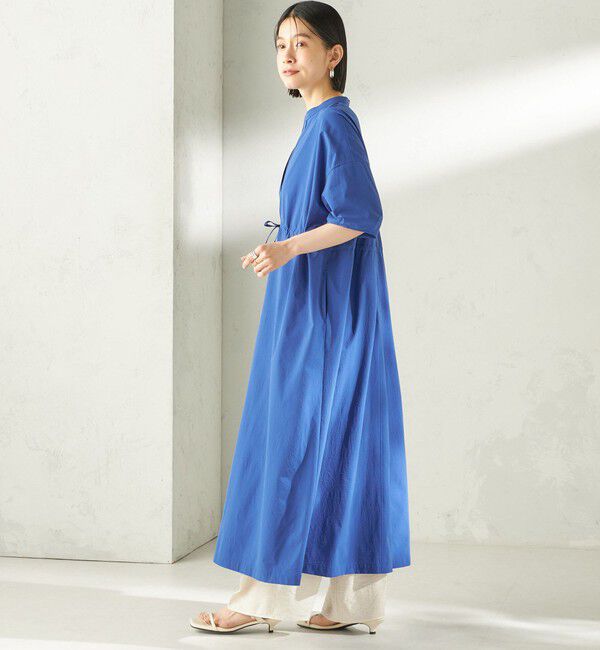 SHIPS for women「〈接触冷感 / 撥水加工〉TEXBRID(R) タフタ ウエスト 切替 ワンピース」|ワンピース|