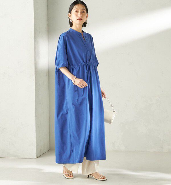 SHIPS for women「〈接触冷感 / 撥水加工〉TEXBRID(R) タフタ ウエスト 切替 ワンピース」|ワンピース|
