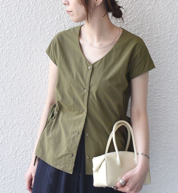 SHIPS Colors 「SHIPS Colors:〈接触冷感・UVカット・透湿〉ファンクション ギャザー ブラウス◇」|シャツ・ブラウス|