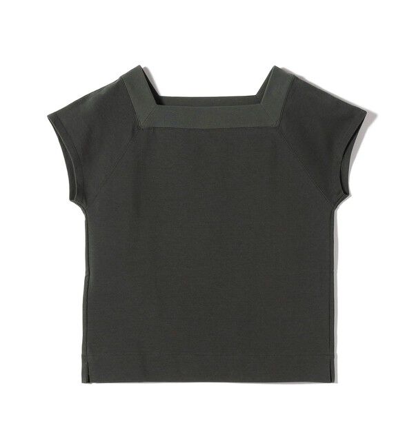 SHIPS for women「SHIPS Primary Navy Label: コットン スクエア ネック プルオーバー」|Tシャツ・カットソー|ダークグレー