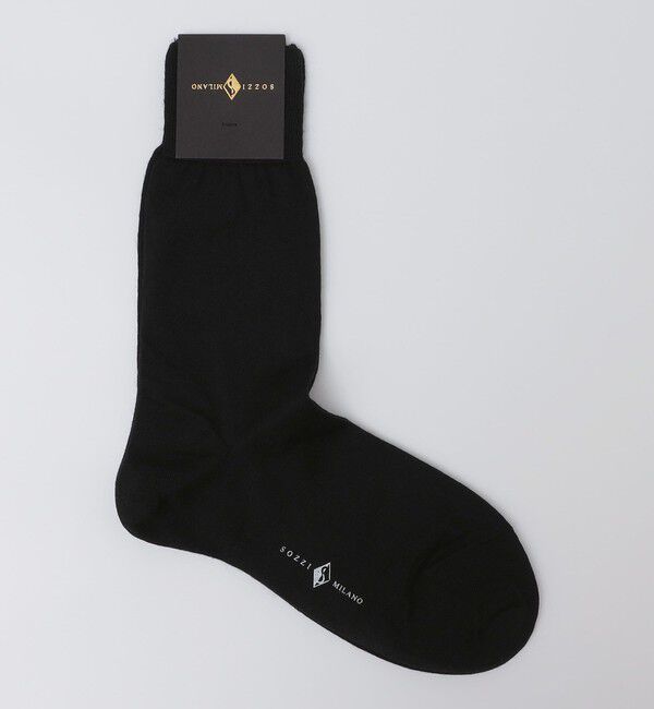SHIPS「Sorley Socks: ウール スムース ソリッド ソックス」|ソックス|ブラック