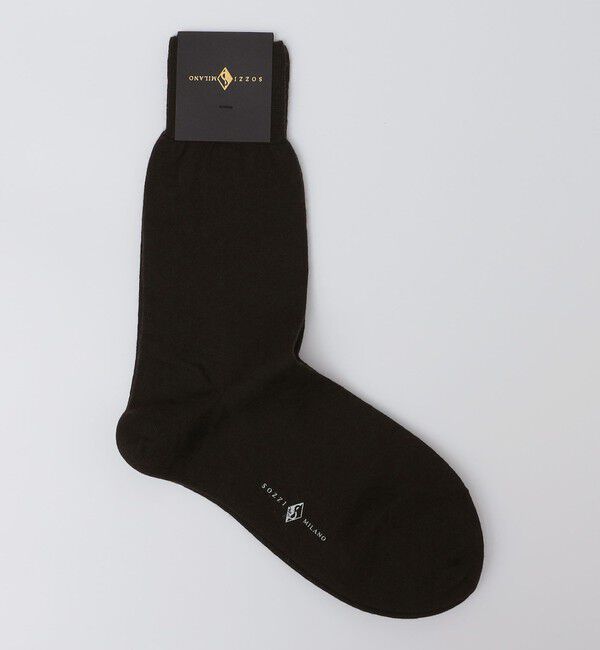 SHIPS「Sorley Socks: ウール スムース ソリッド ソックス」|ソックス|ダークブラウン