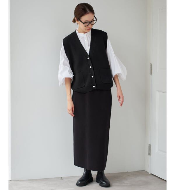 SLOBE IENA「《WEB限定カラーあり/追加》パールニットベスト」|ベスト・ジレ|