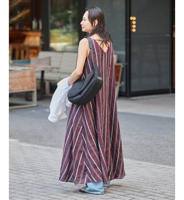 JOURNAL STANDARD「ドビーリネン ワンピース」|ワンピース|ボルドー