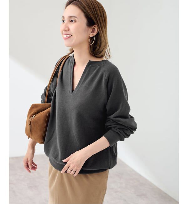 FRAMeWORK「≪追加≫Butter Terry キーネックスウェット」|スウェット・ジャージ|グレー