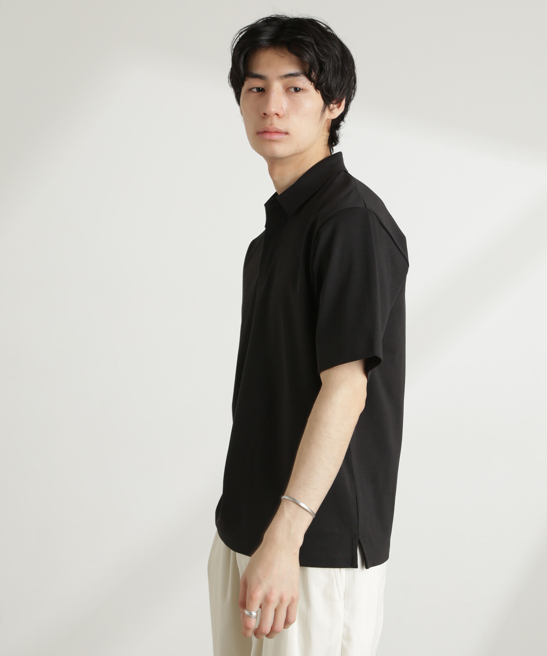 NANO universe「ダブルスムース比翼ポロ」|Tシャツ・カットソー|