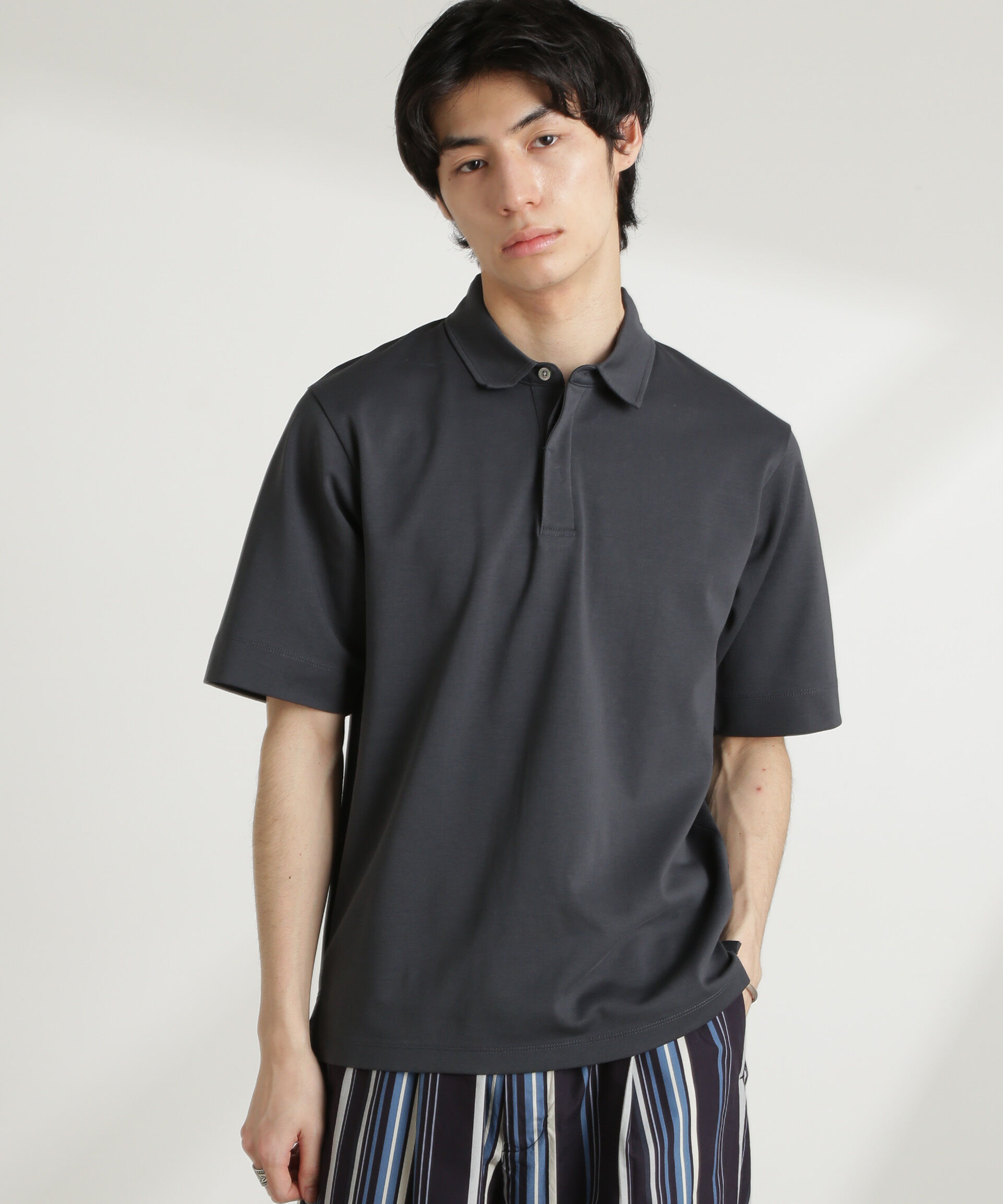 NANO universe「ダブルスムース比翼ポロ」|Tシャツ・カットソー|