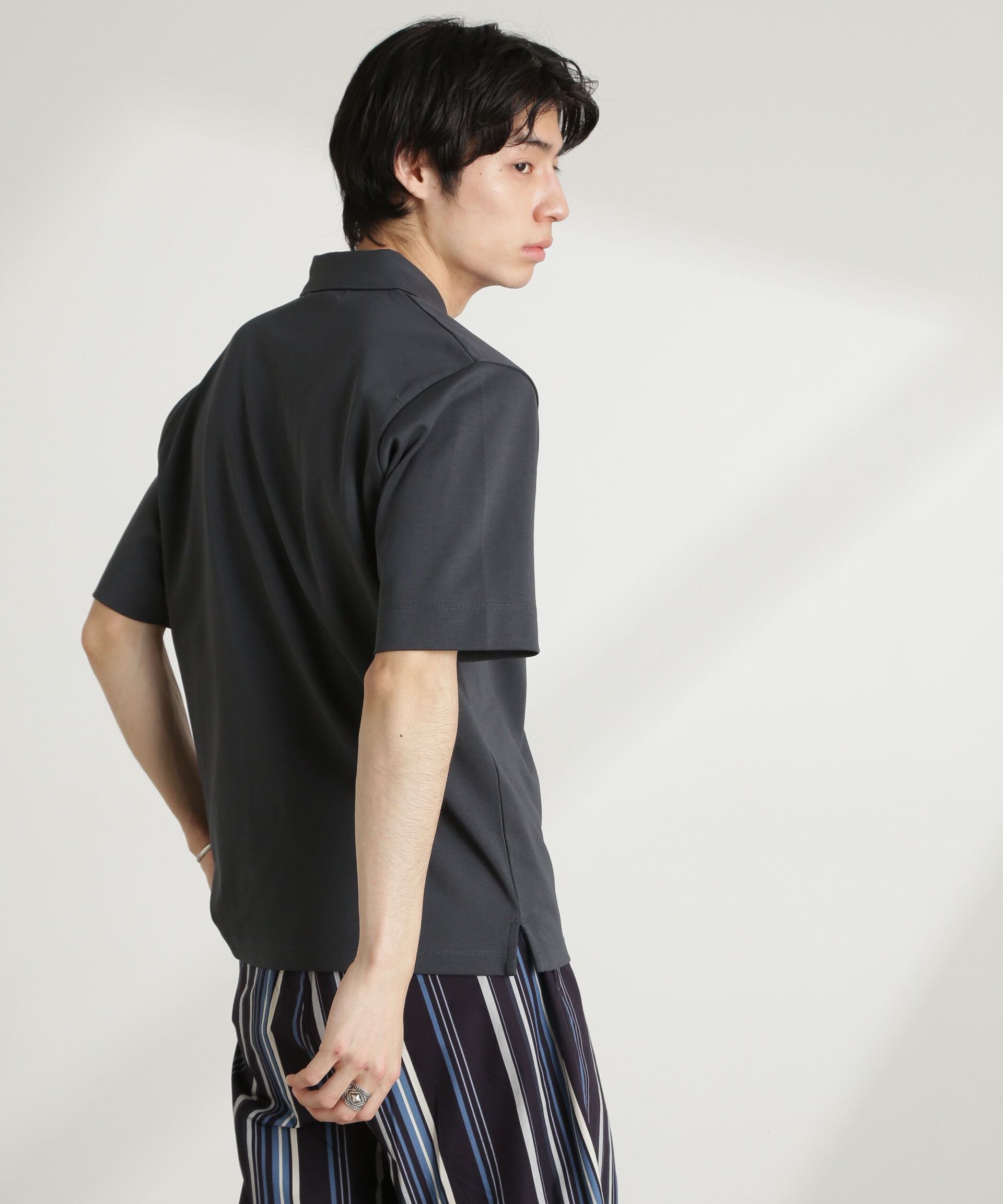 NANO universe「ダブルスムース比翼ポロ」|Tシャツ・カットソー|