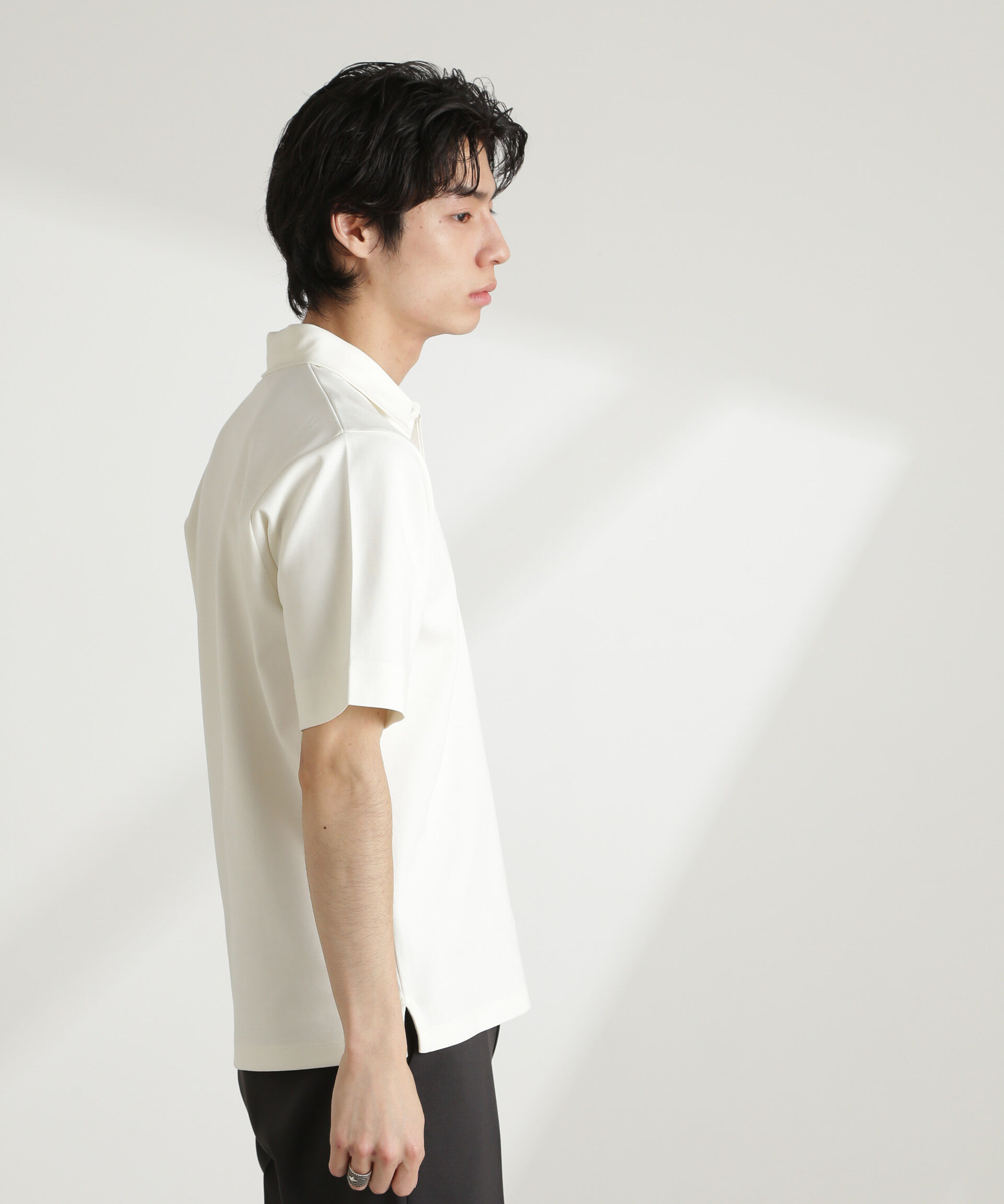 NANO universe「ダブルスムース比翼ポロ」|Tシャツ・カットソー|