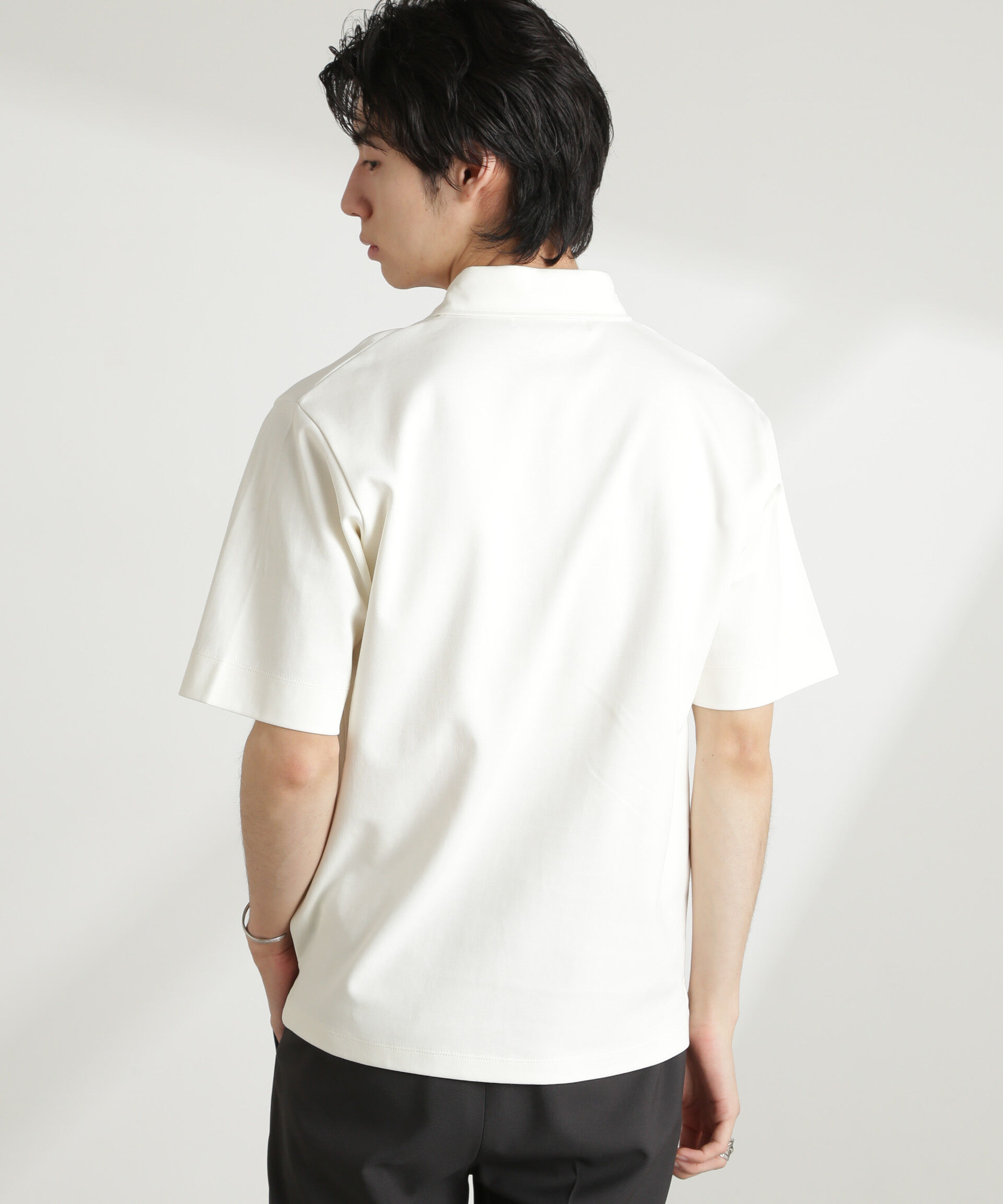 NANO universe「ダブルスムース比翼ポロ」|Tシャツ・カットソー|