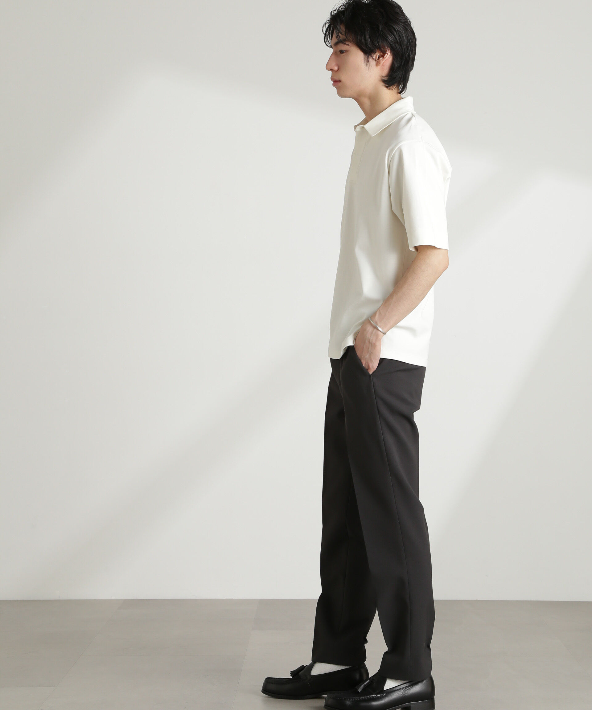 NANO universe「ダブルスムース比翼ポロ」|Tシャツ・カットソー|
