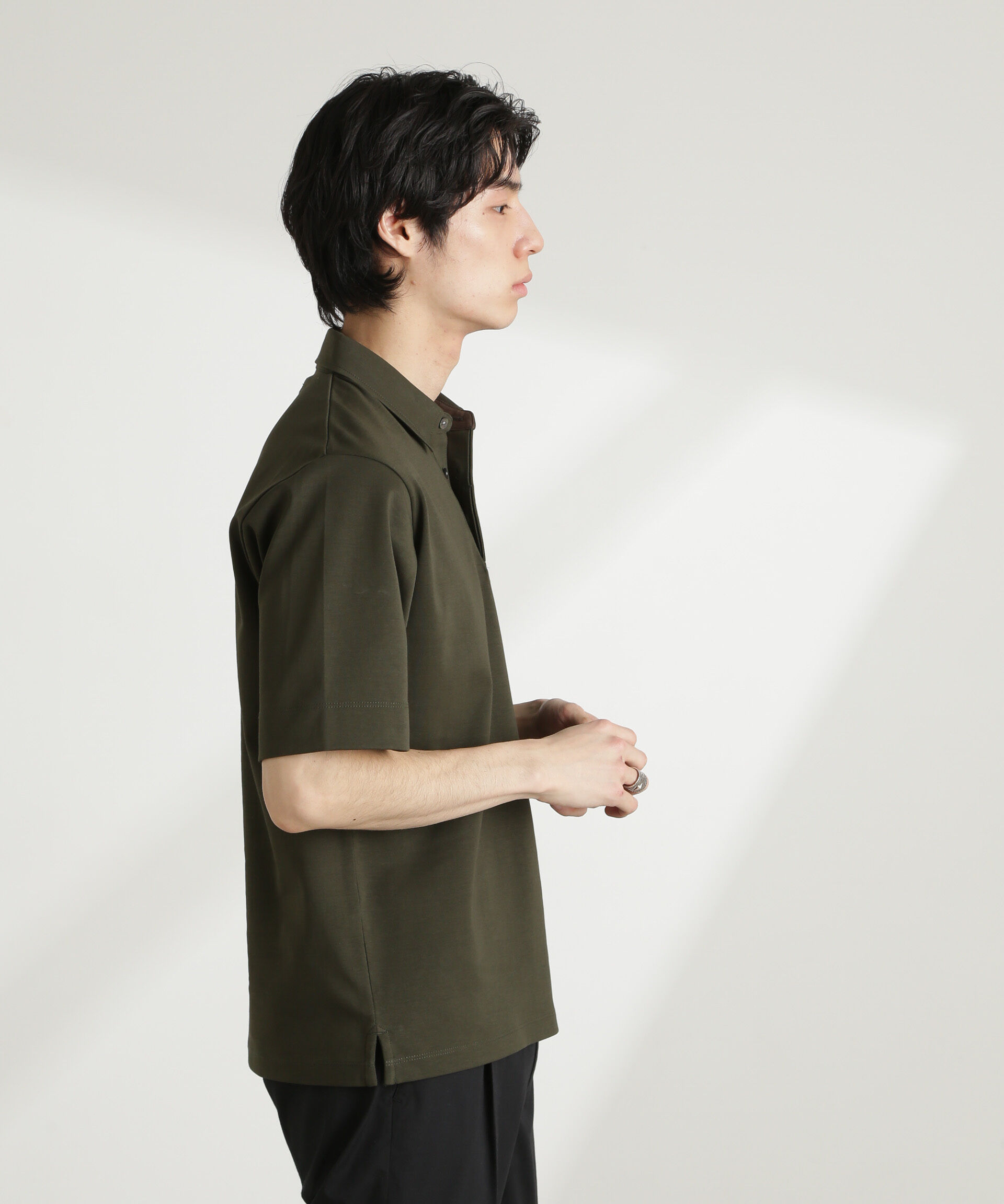 NANO universe「ダブルスムース比翼ポロ」|Tシャツ・カットソー|