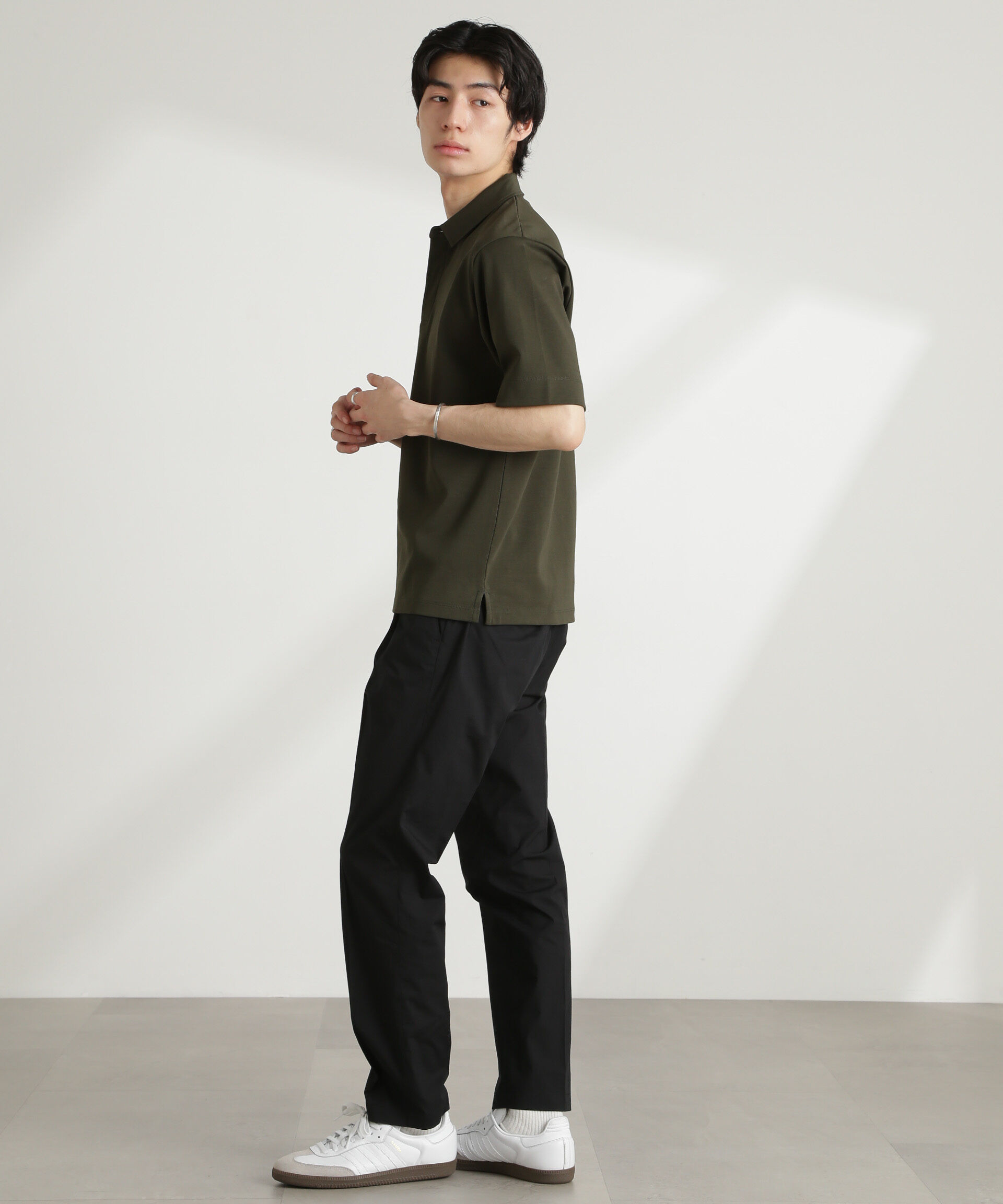 NANO universe「ダブルスムース比翼ポロ」|Tシャツ・カットソー|