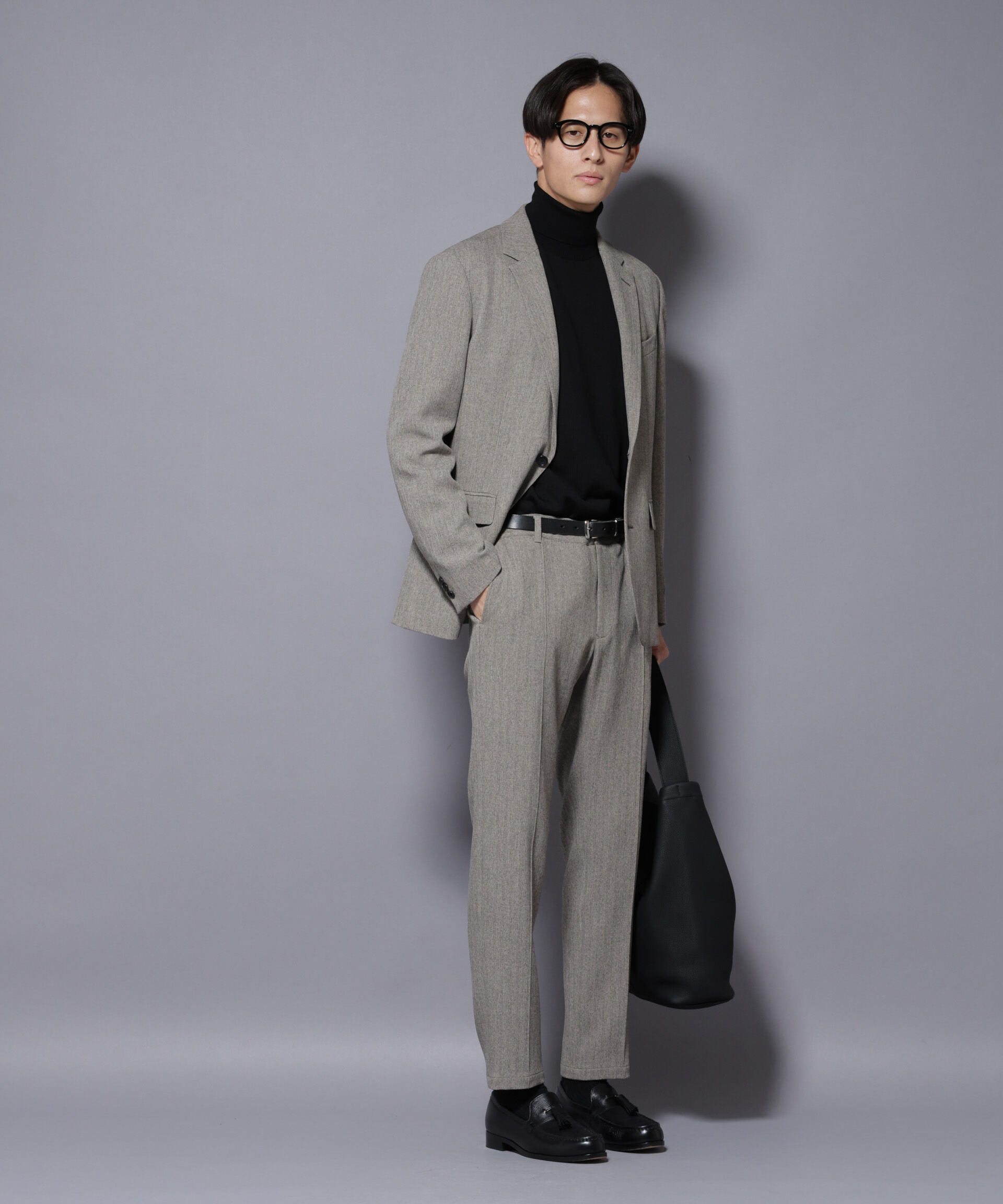 NANO universe「｢N TROUSERS BASIC｣ 洗えるMIXツイードストレッチパンツ(セットアップ可)」|スーツ|