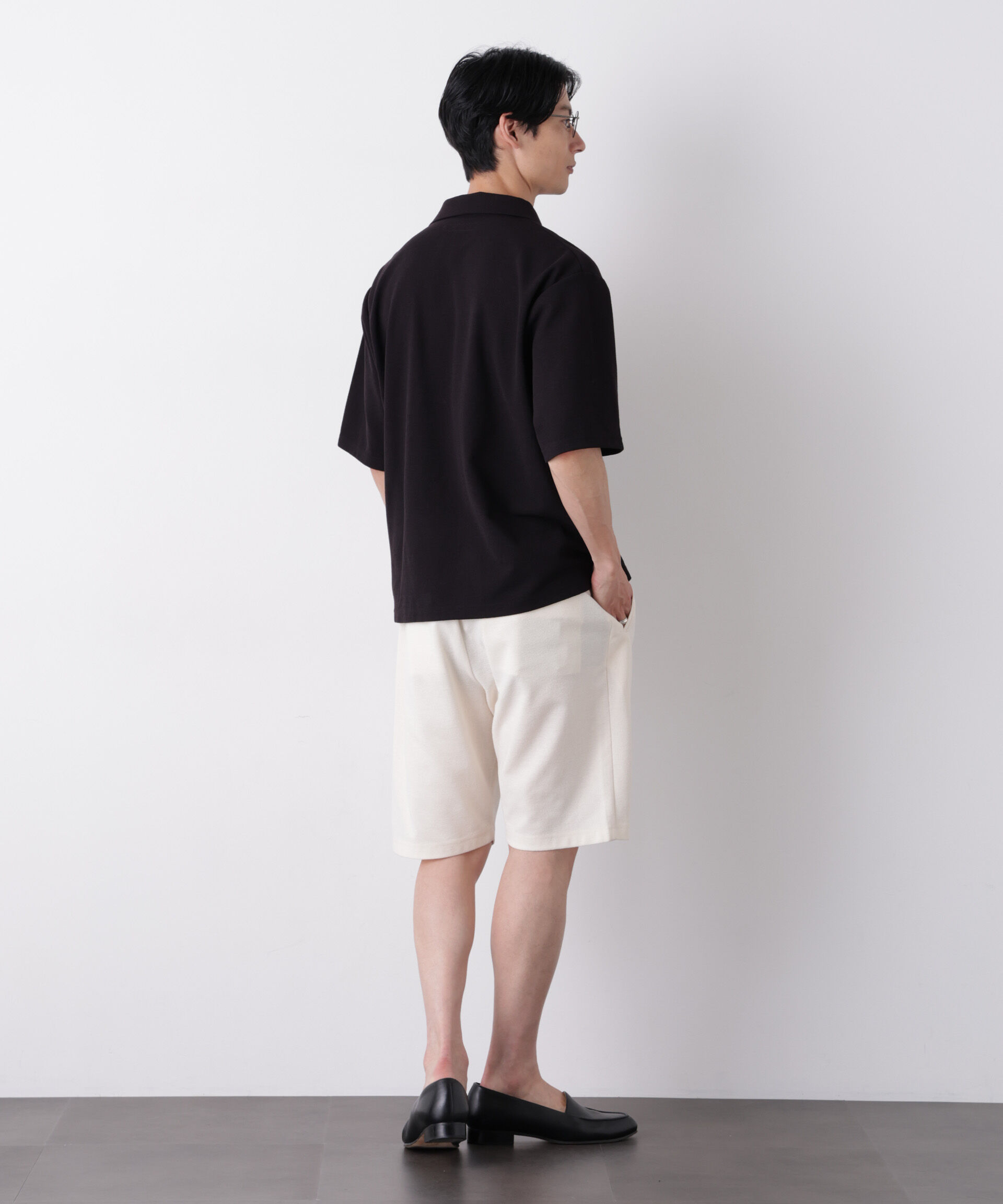 NANO universe「マイクロパイル スキッパーポロシャツ 吸水速乾（セットアップ可）」|Tシャツ・カットソー|