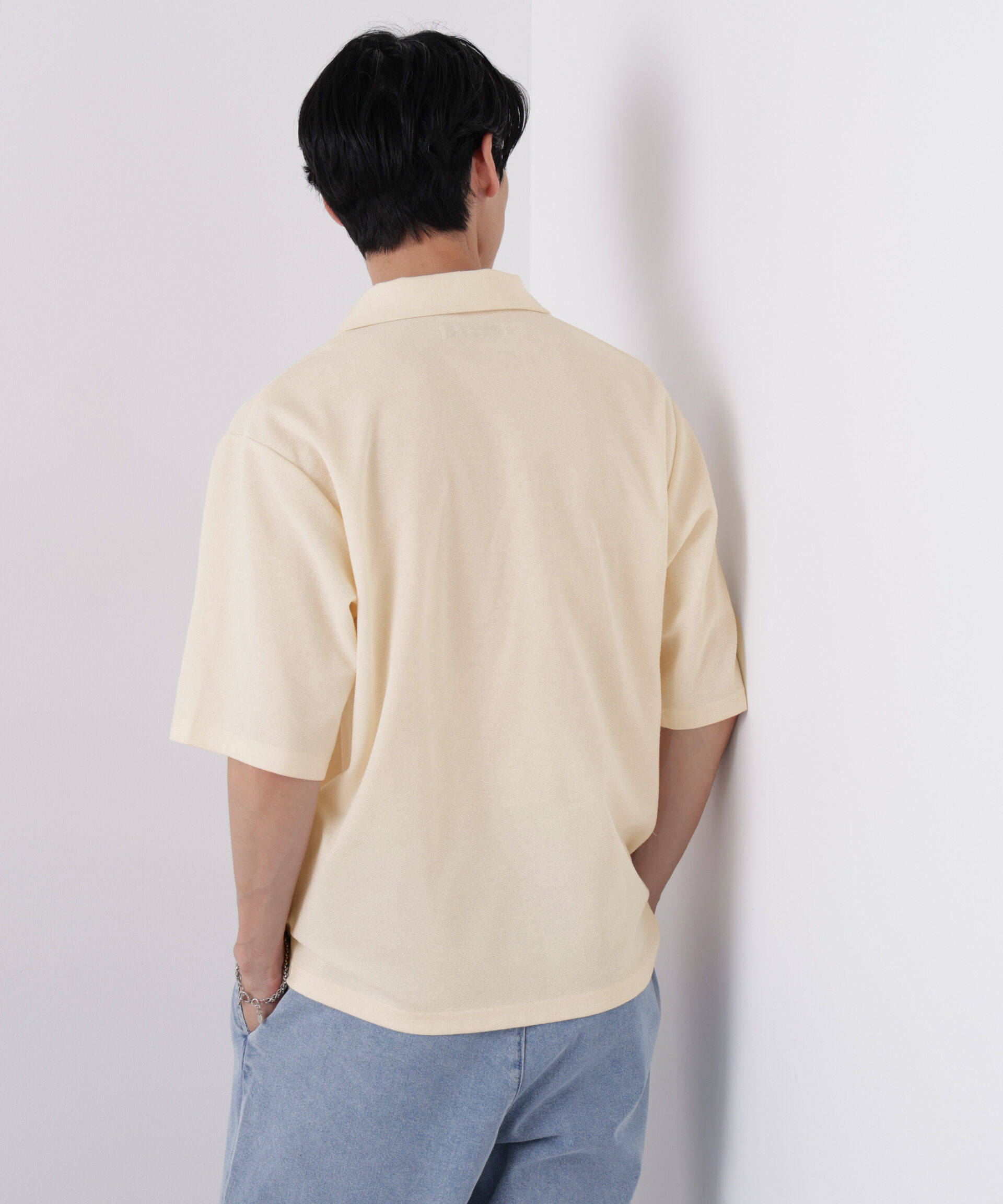 NANO universe「マイクロパイル スキッパーポロシャツ 吸水速乾（セットアップ可）」|Tシャツ・カットソー|