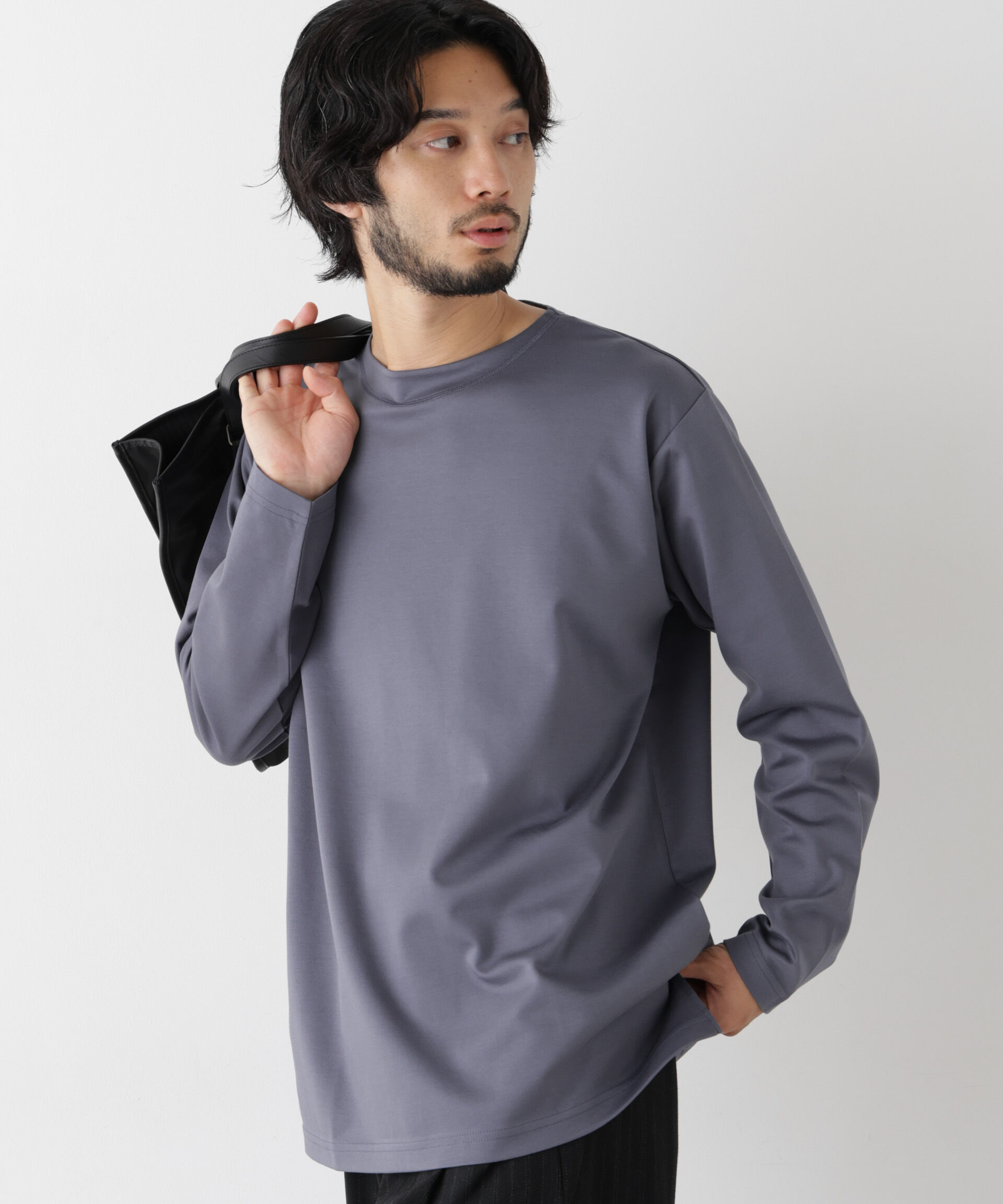 NANO universe「｢ﾓﾀﾞﾝｺﾝﾌｫｰﾄｼﾘｰｽﾞ｣ﾓｸﾛﾃﾞｨ ﾎﾞｰﾄﾈｯｸ ｻｲ  」|Tシャツ・カットソー|ブルーグレー5