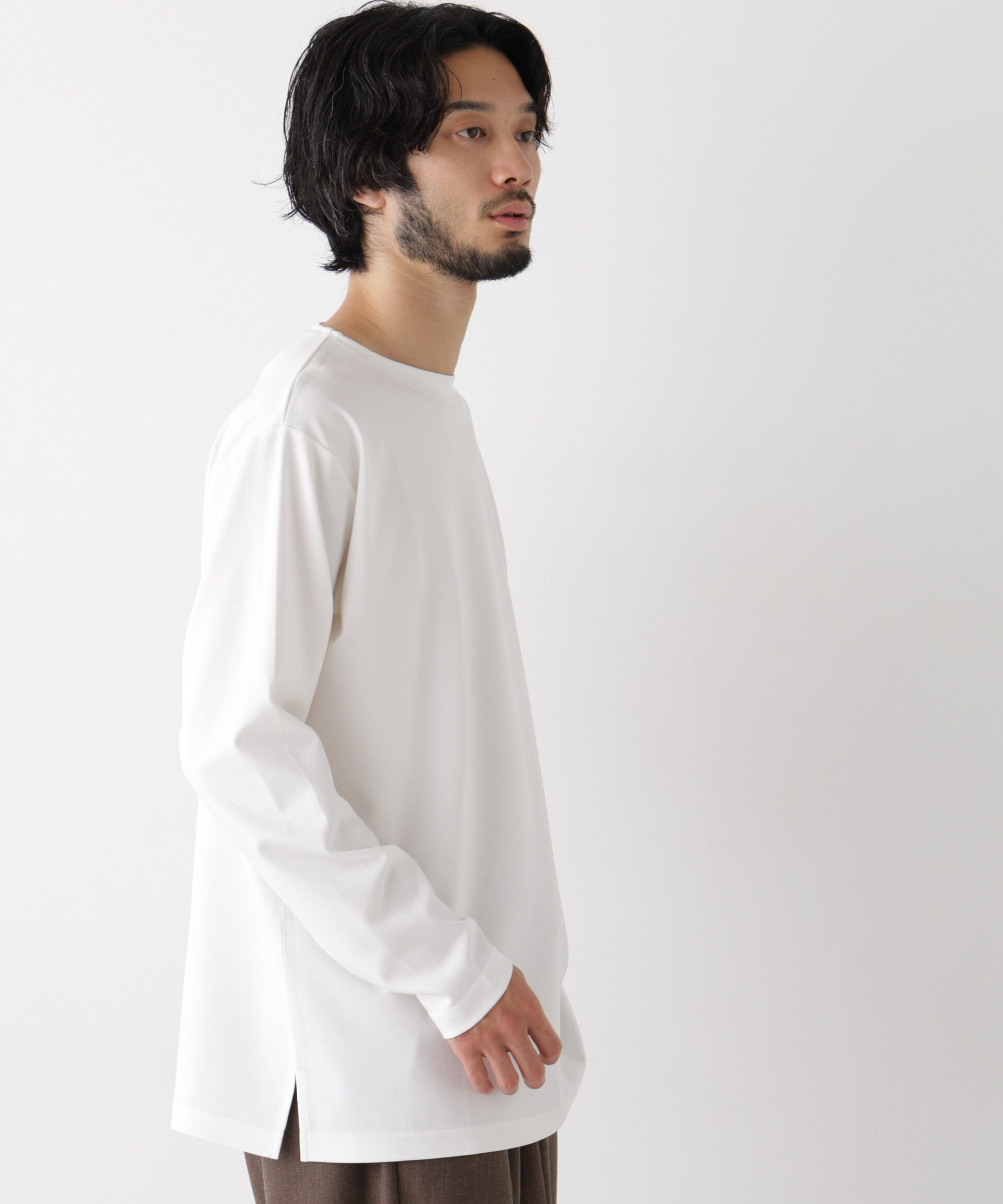 NANO universe「｢ﾓﾀﾞﾝｺﾝﾌｫｰﾄｼﾘｰｽﾞ｣ﾓｸﾛﾃﾞｨ ﾎﾞｰﾄﾈｯｸ ｻｲ  」|Tシャツ・カットソー|