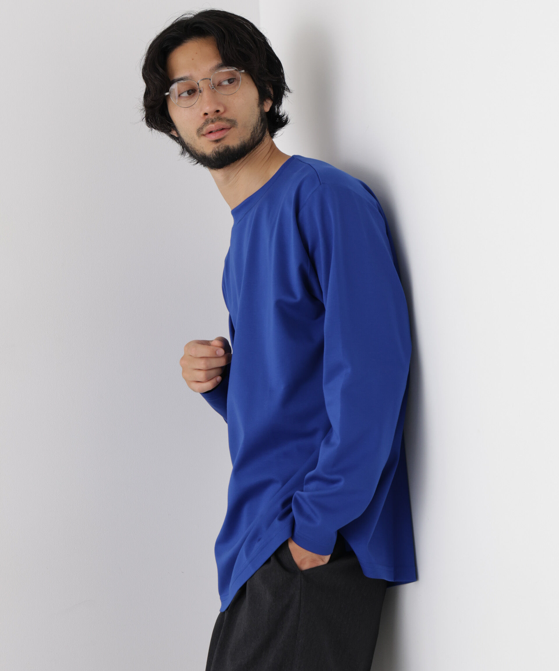 NANO universe「｢ﾓﾀﾞﾝｺﾝﾌｫｰﾄｼﾘｰｽﾞ｣ﾓｸﾛﾃﾞｨ ﾎﾞｰﾄﾈｯｸ ｻｲ  」|Tシャツ・カットソー|ブルー