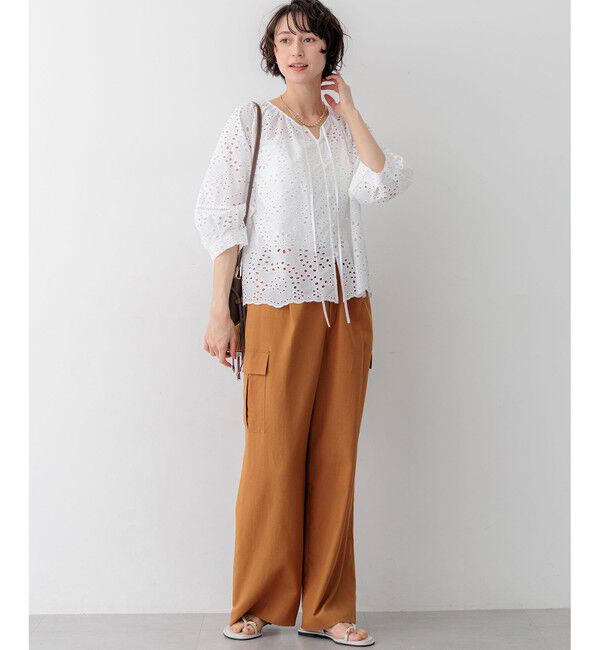 23区「【見上愛さん着用】カットワークエンブロイダリー 2WAYブラウス」|シャツ・ブラウス|