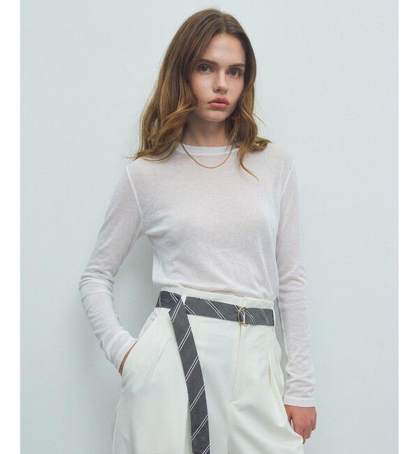 BEIGE,「【ロングセラー】SORE / シアーコットンクルーネックカットソー」|Tシャツ・カットソー|White