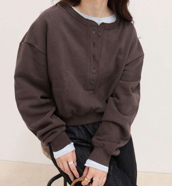 fredy emue「【DISCUS /ディスカス】フレンチテリークロップドヘンリープルオーバー」|Tシャツ・カットソー|