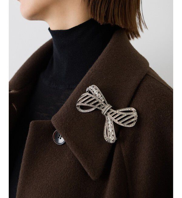 ROPE「ビジューリボンブローチ(RIBBON BROOCH)」|ブローチ・コサージュ|シルバー(93)