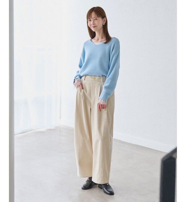 Rope&rsquo;Picnic「【WEB限定】スフレニット Vネックコンパクトプルオーバー」|ニット・セーター|