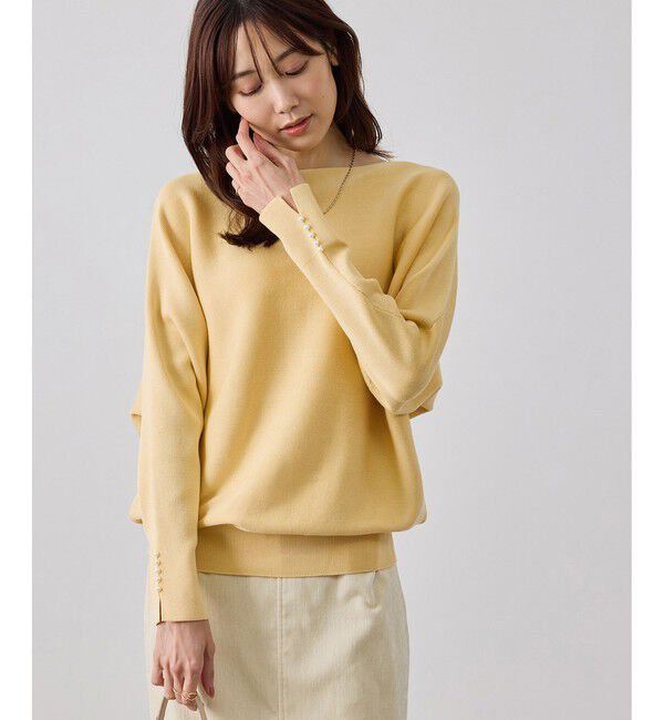 Rope&rsquo;Picnic「【WEB限定カラー】マシュマロ袖パールドルマンニット」|ニット・セーター|