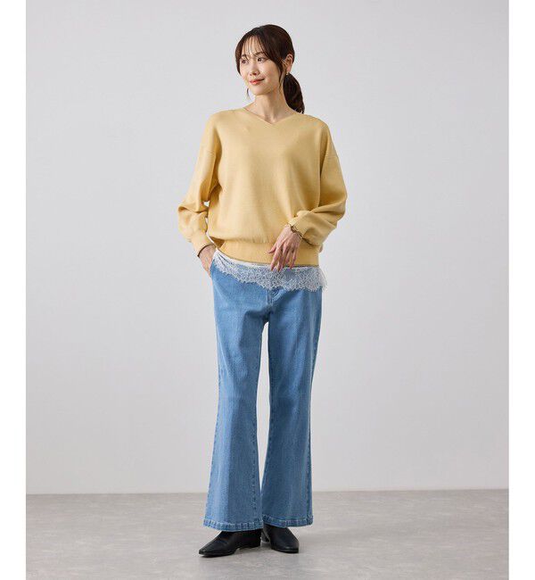 Rope&rsquo;Picnic「【WEB限定カラー】マシュマロニットVネックプルオーバー」|ニット・セーター|