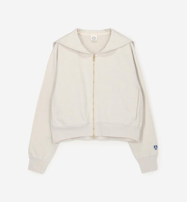 ORCIVAL「ORCIVAL | コットン裏毛 セーラーカラージップジャケット WOMEN」|スウェット・ジャージ|OFFWHITE