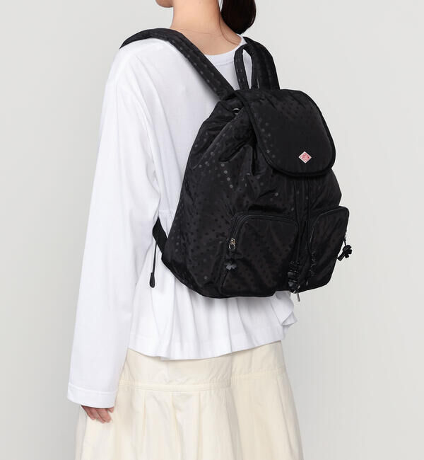 DANTON「DANTON &times; eunoia | ドットサテン 中綿バッグ UNISEX」|リュック|BLACK