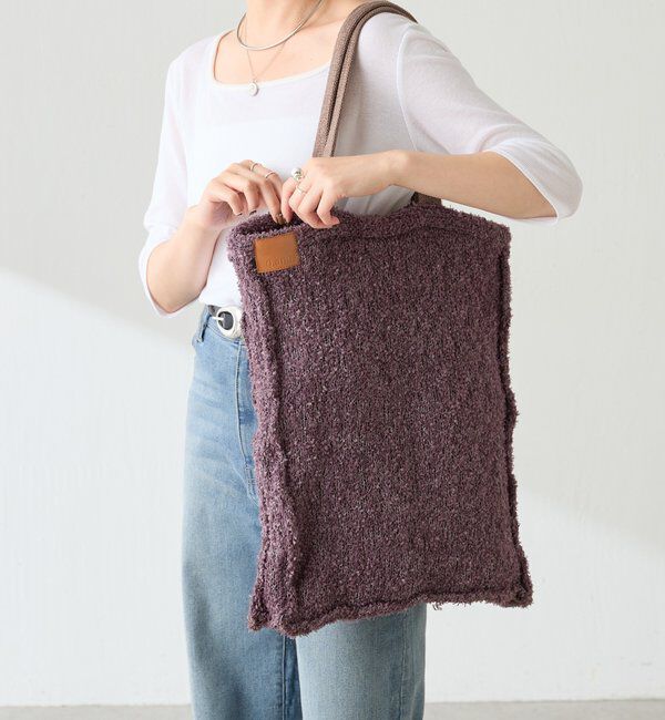  「【Q.anos/キュアノス】ニットサブトートバッグ」|トートバッグ|ブラウン