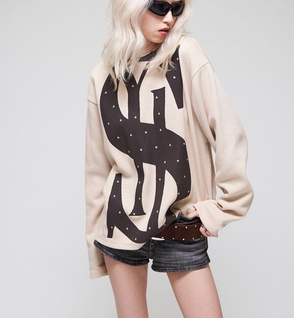  「【Sourcream】＄ワッフルクルー」|Tシャツ・カットソー|