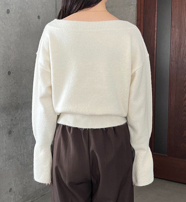  「【もちふわシリーズ】もちふわWOOLボートネックニット」|ニット・セーター|