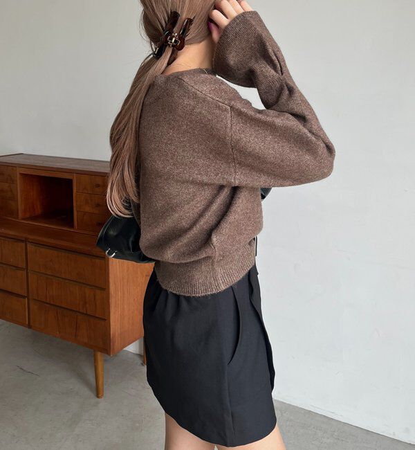  「【もちふわシリーズ】もちふわWOOLボートネックニット」|ニット・セーター|