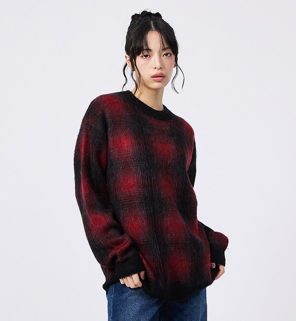 ABAHOUSE「【PENDLETON / ペンドルトン】Plaid Crewneck / プレイ」|ニット・セーター|