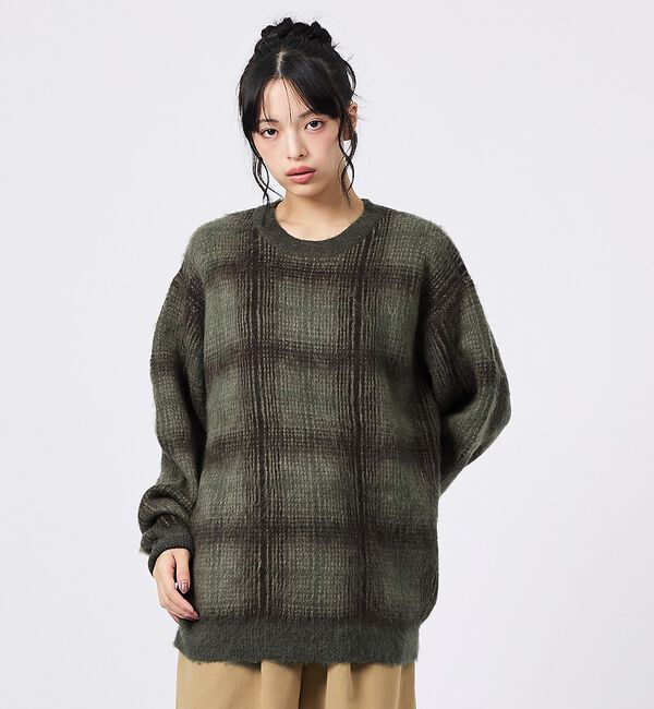ABAHOUSE「【PENDLETON / ペンドルトン】Plaid Crewneck / プレイ」|ニット・セーター|ブラウン系その他1