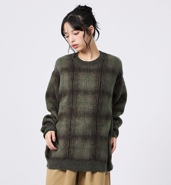 ABAHOUSE「【PENDLETON / ペンドルトン】Plaid Crewneck / プレイ」|ニット・セーター|
