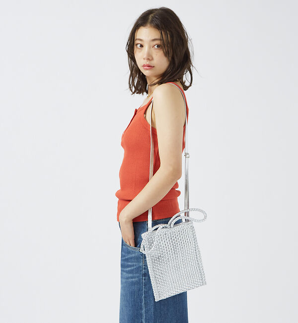 Rouge vif「【Swaraj/スワラージ】手編みメッシュレザー2WAY ミニバッグ / 本革」|ショルダー・メッセンジャー|