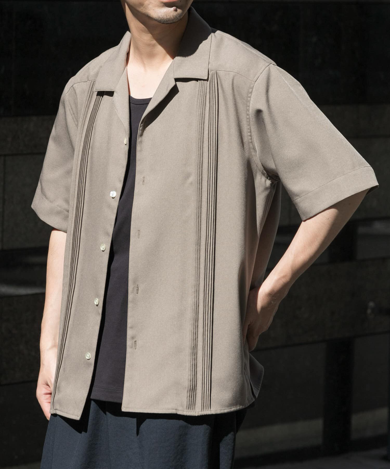 URBAN RESEARCH ROSSO「『セットアップ対応』『防シワ』サマーウール調キューバシャツ」|シャツ・ブラウス|ベージュ